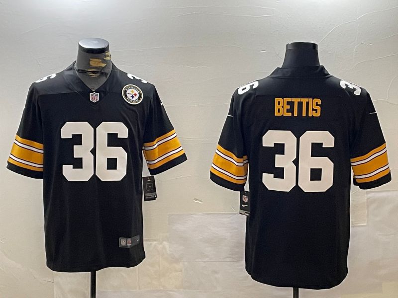 Men Pittsburgh Steelers #36 Bettis Black 2024 Nike Limited NFL Jersey style 12161->youth mlb jersey->Youth Jersey